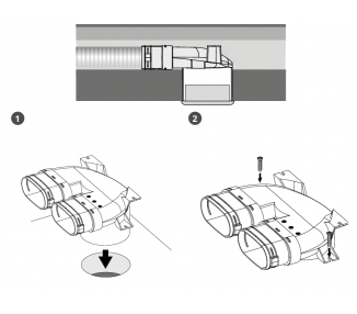 Skrzynka rozprężna - Rekuperacja - System Owalny FLAT 2x52/125mm